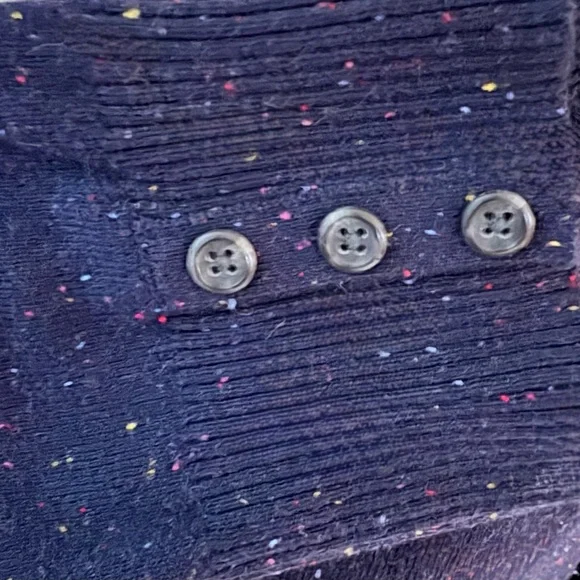 Talbots 1X Navy Blue V-Neck Sweater with Colorful Tweed Flecks - Picture 3 of 5